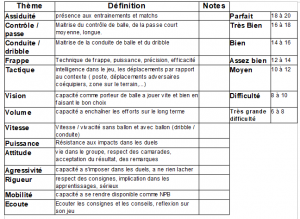 évaluation du joueur, auto-évaluation du joueur